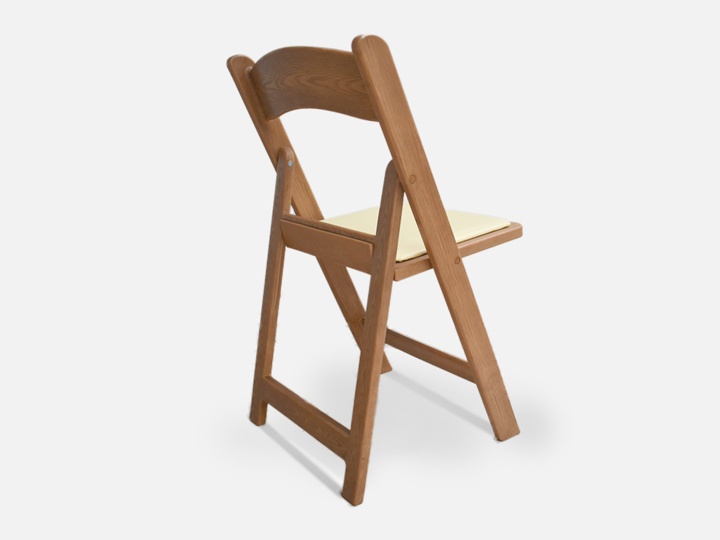 Silla Avant Garde color natural con asiento beige, vista posterior